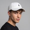 Embroidered Polo Rider Dad Cap | Thrifted White Cotton Hat 56-58cm