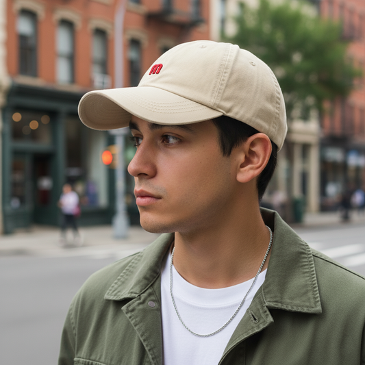 Authentic 'M' logo Khaki Baseball Cap