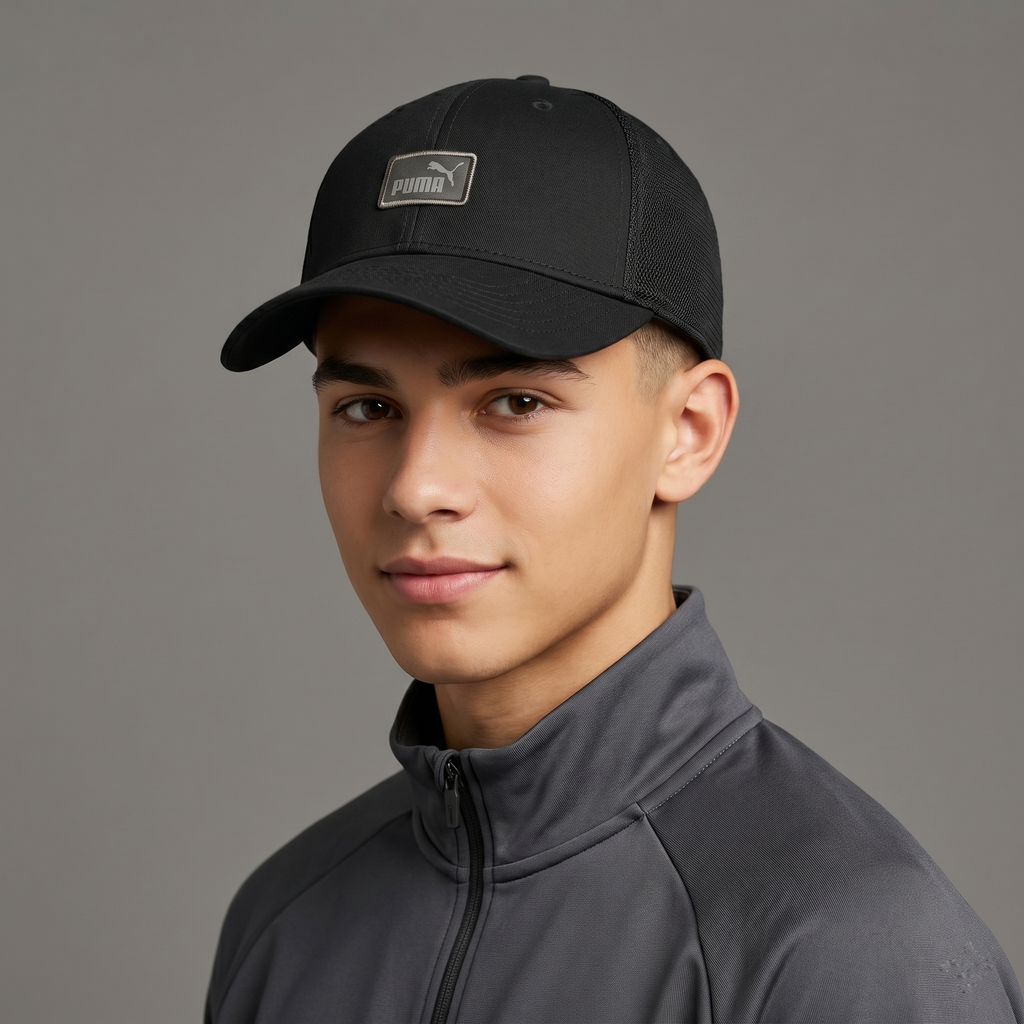 Puma Essential Box Logo Dad Thrifted Hat - Classic Black