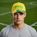 Vintage Brasil National Team Soccer Graphic Cap - Yellow/Green