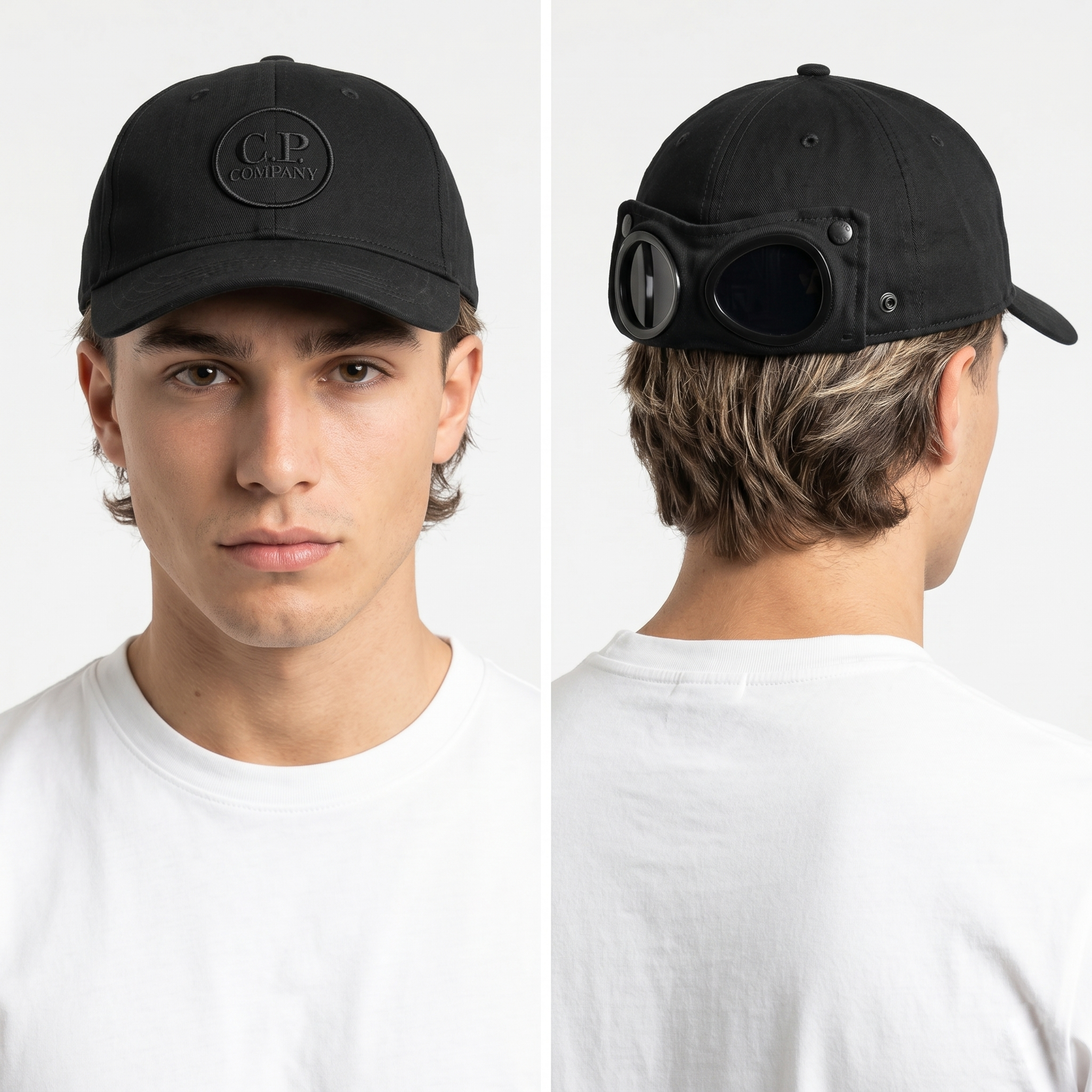 Thrifted C.P. Company Black Tactical Goggle Hat (Size 57cm)