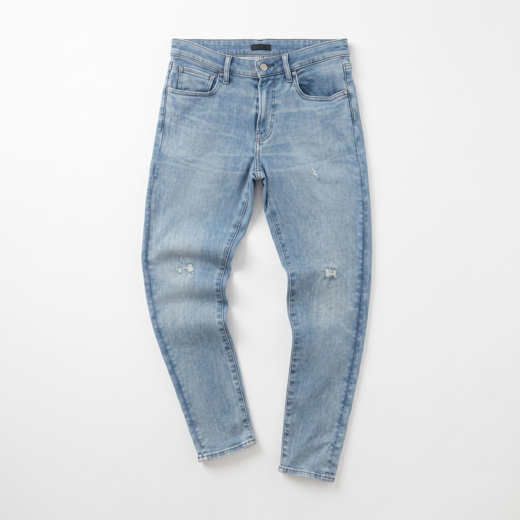 Thrifted Uniqlo Jeans Light Wash Distressed Denim Waist: 30 inches/ J1100