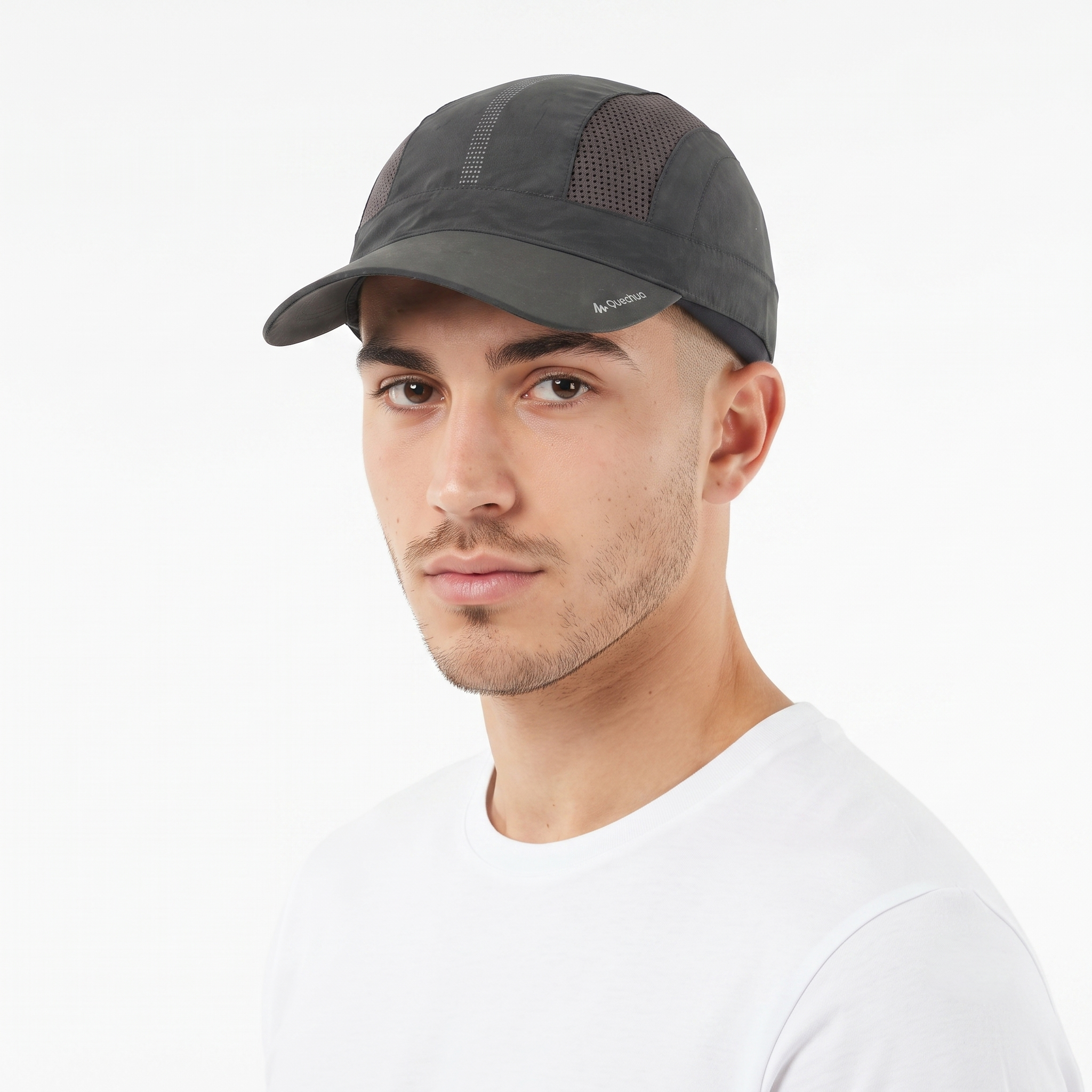 Thrifted Quechua Decathlon Charcoal Breathable Trail Running Cap - Size 56-58cm