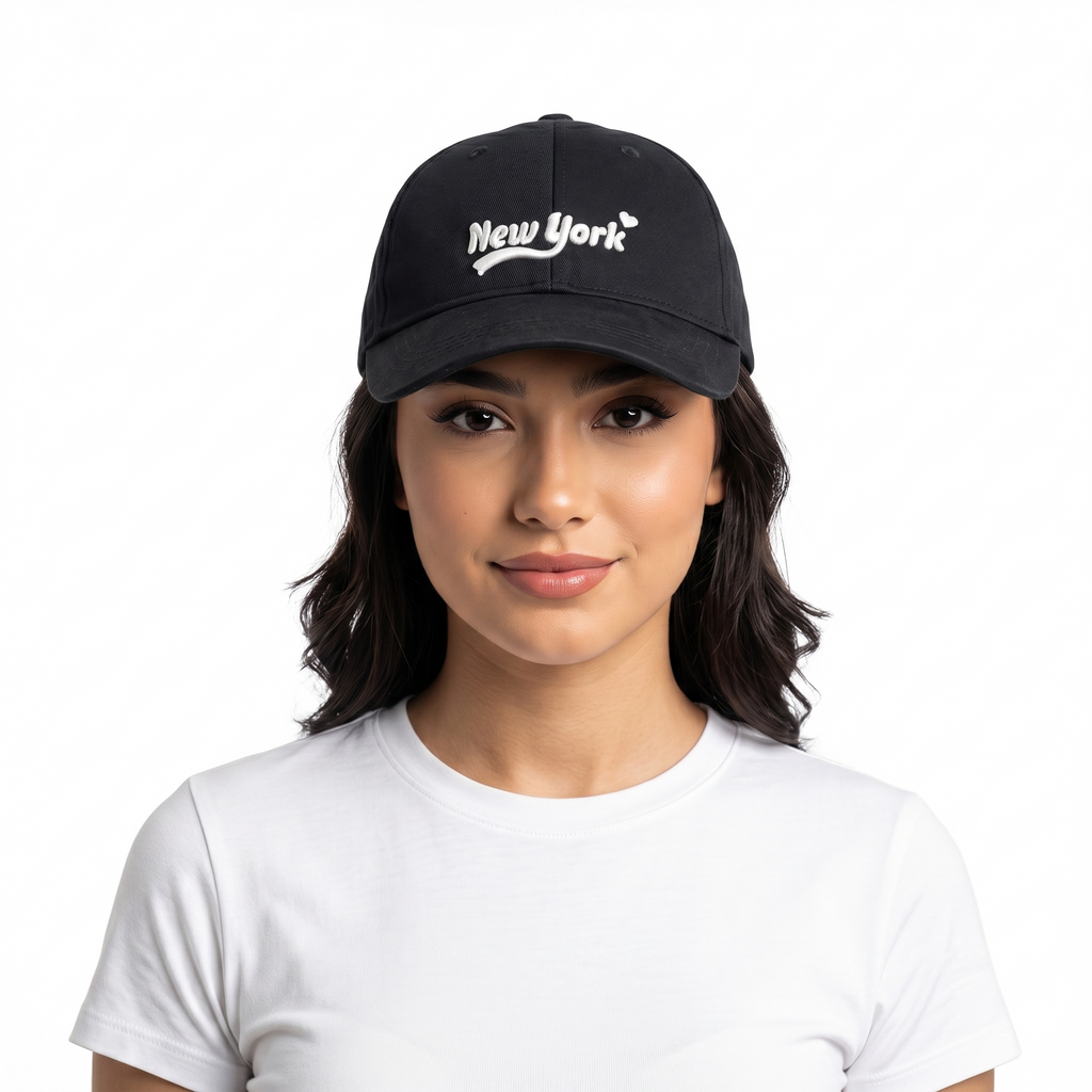 Thrifted H&M Black New York Heart Embroidered Strapback Cap