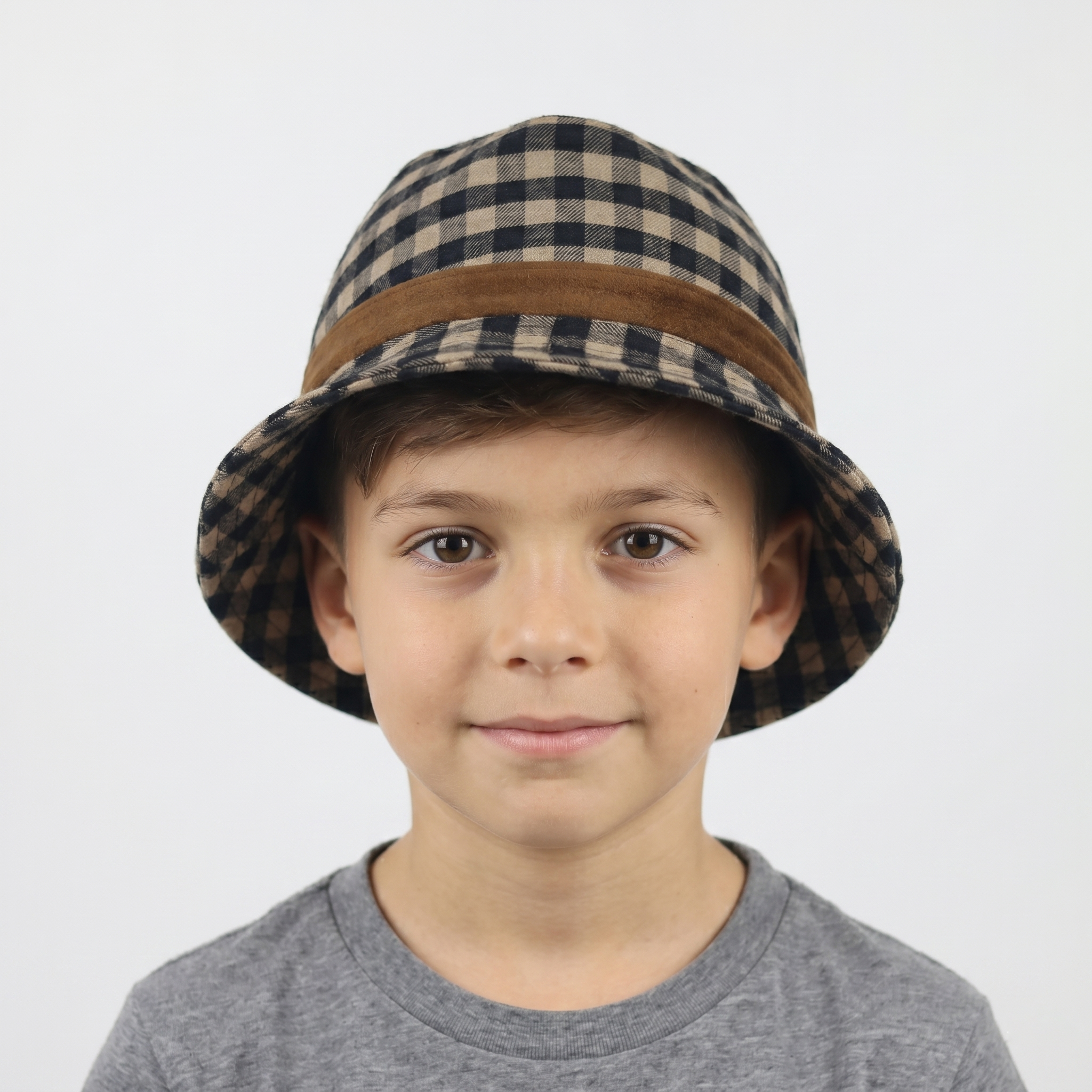 Thrifted Brown Checkered Soft Casual Trilbies Cap