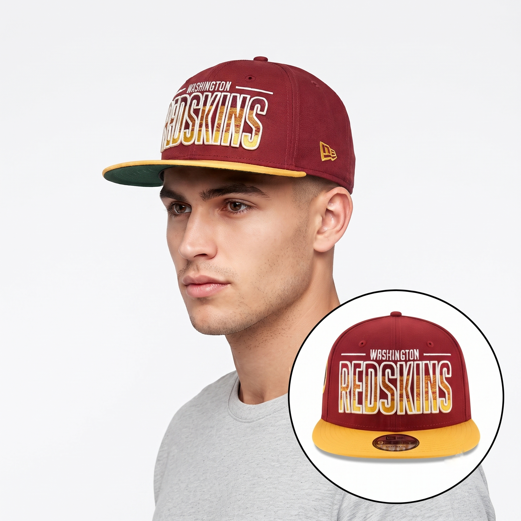 New Era 9FIFTY Washington Redskins Snapback Hat (Burgundy, 57-59cm)
