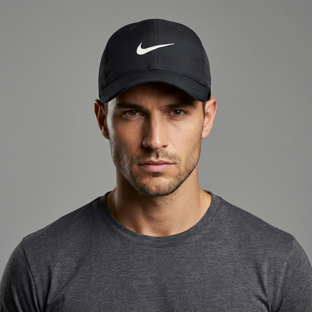 Nike Dri-FIT Featherlight Performance Running Thrifted Cap - All Black Thrifted