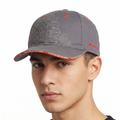 Thrifted Rosenbauer Grey & Red Graphic Patterned Baseball Hat - Size 56-58cm