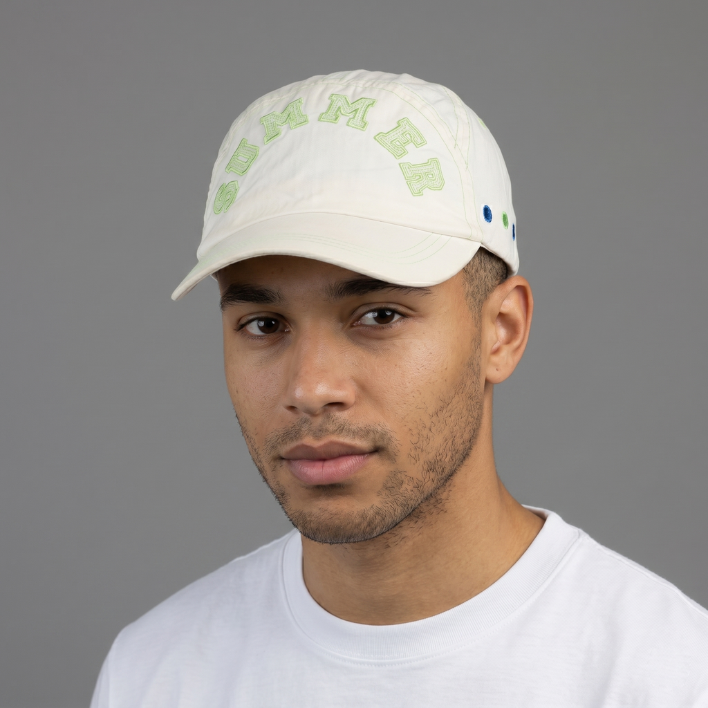 Thrifted Orchestra Cream Nylon Strapback Dad Hat