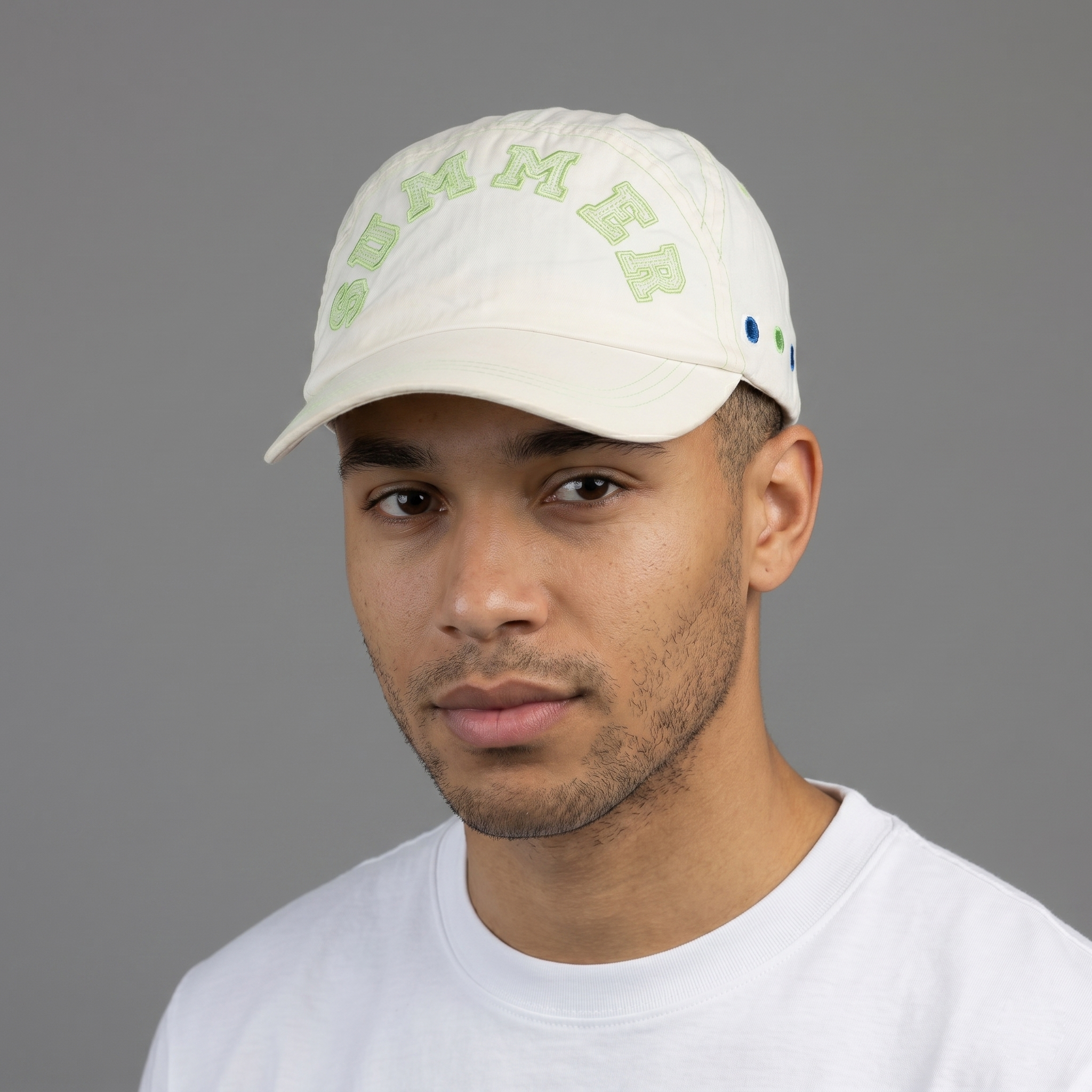 Thrifted Orchestra Cream Nylon Strapback Dad Hat