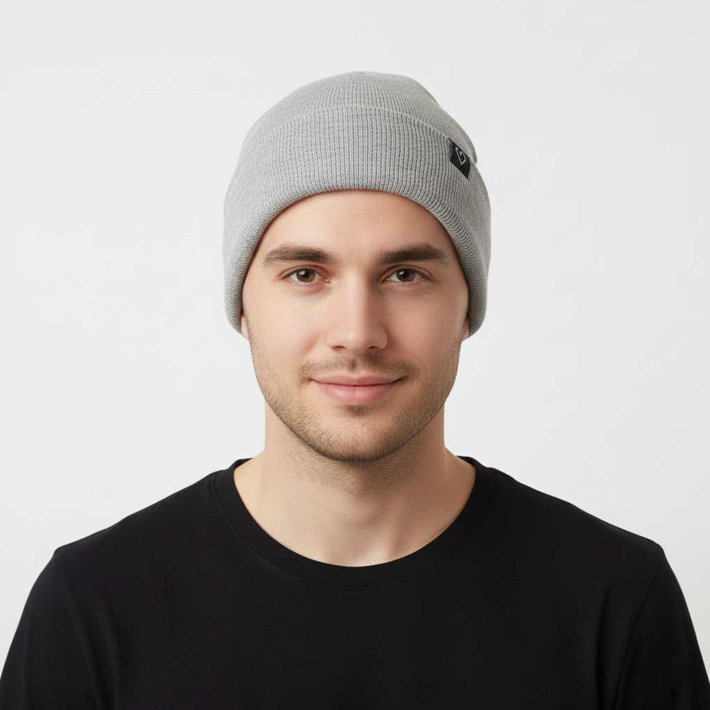 Official Sinsay Grey Melange Thrifted Beanie – Soft Everyday Winter Headwear