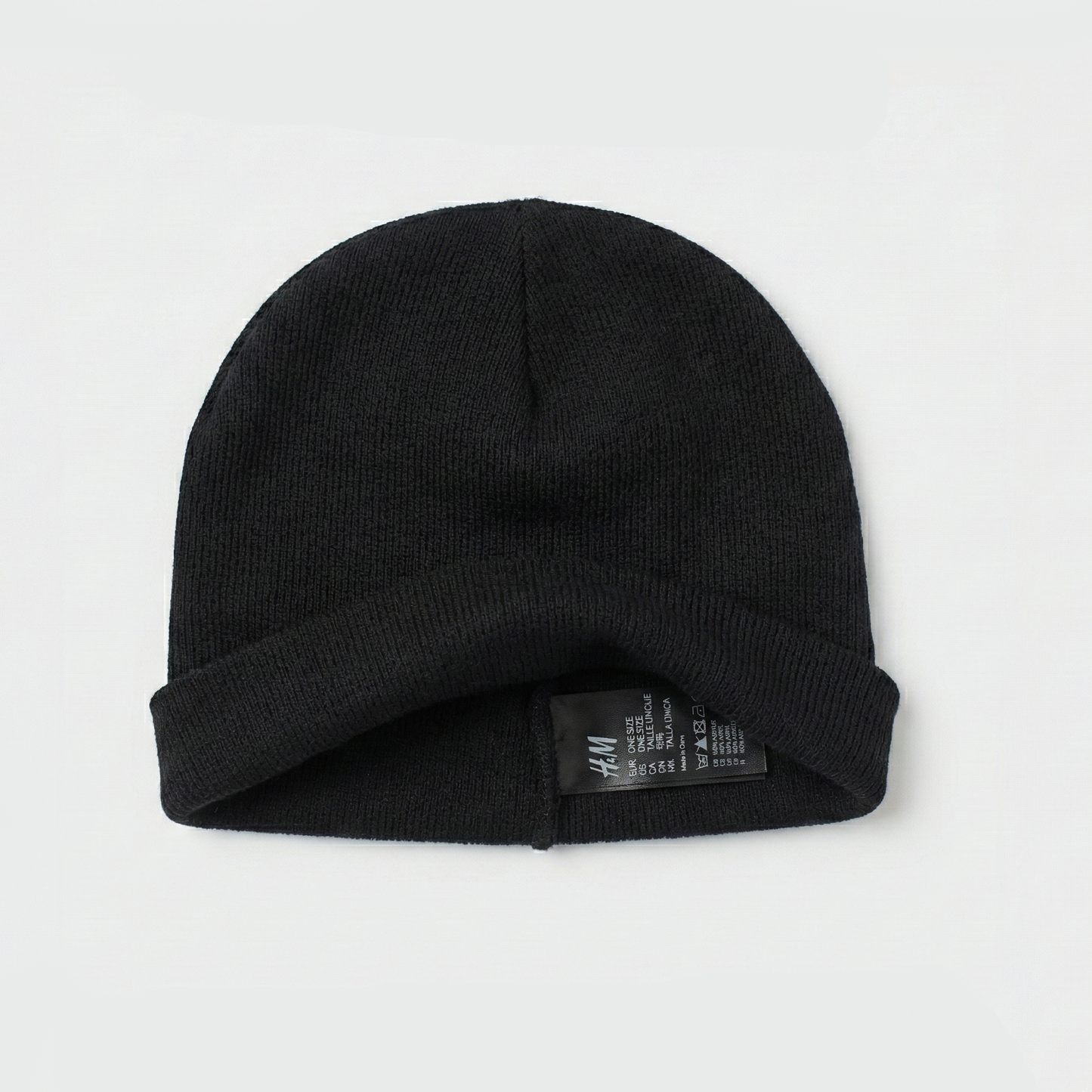 H&M Basic Black Slouchy Beanie | Fine Knit Winter Hat | Unisex Essential