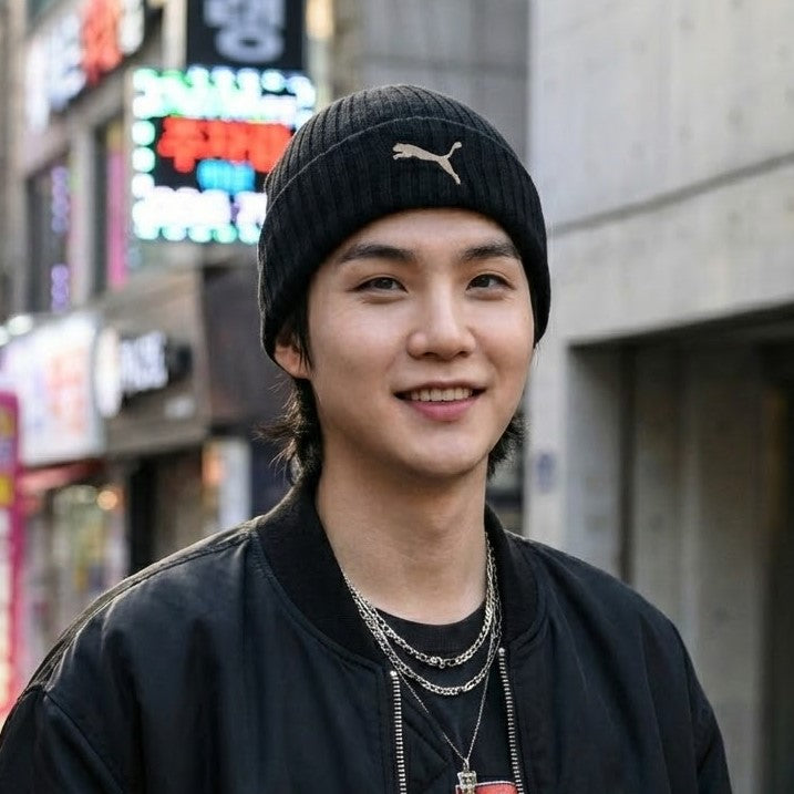 Puma Adult Unisex Black Knit Thrifted Beanie - Classic Winter Sport Cap