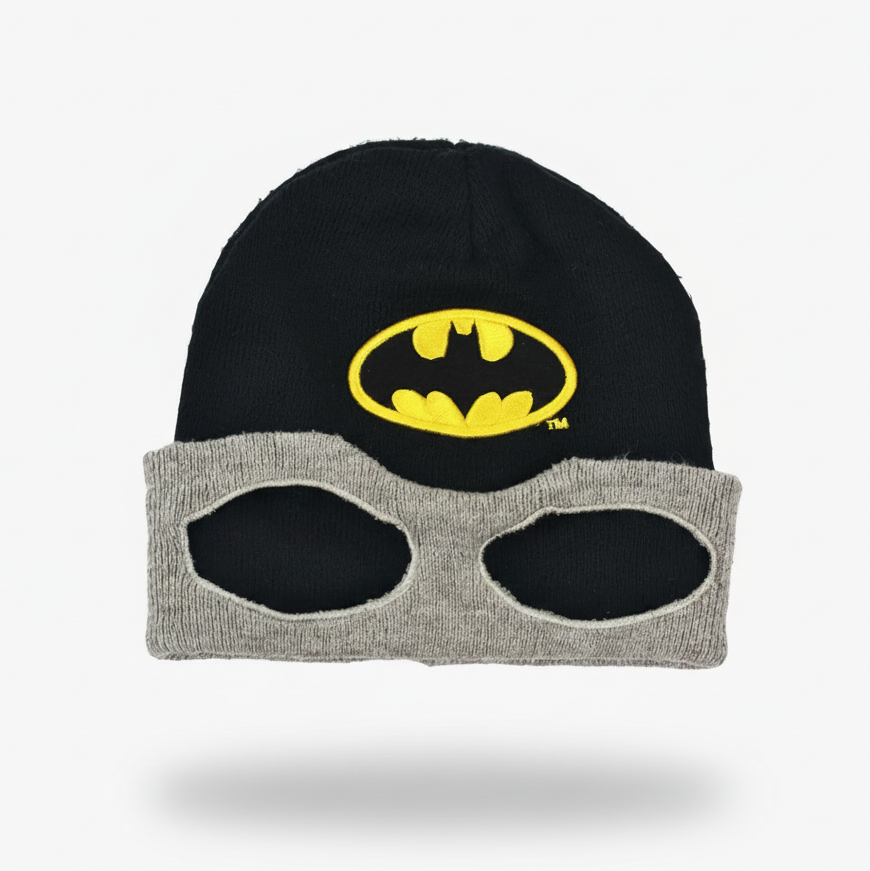 DC Comics Batman Knit Cap – Black Beanie with Classic Embroidered Logo