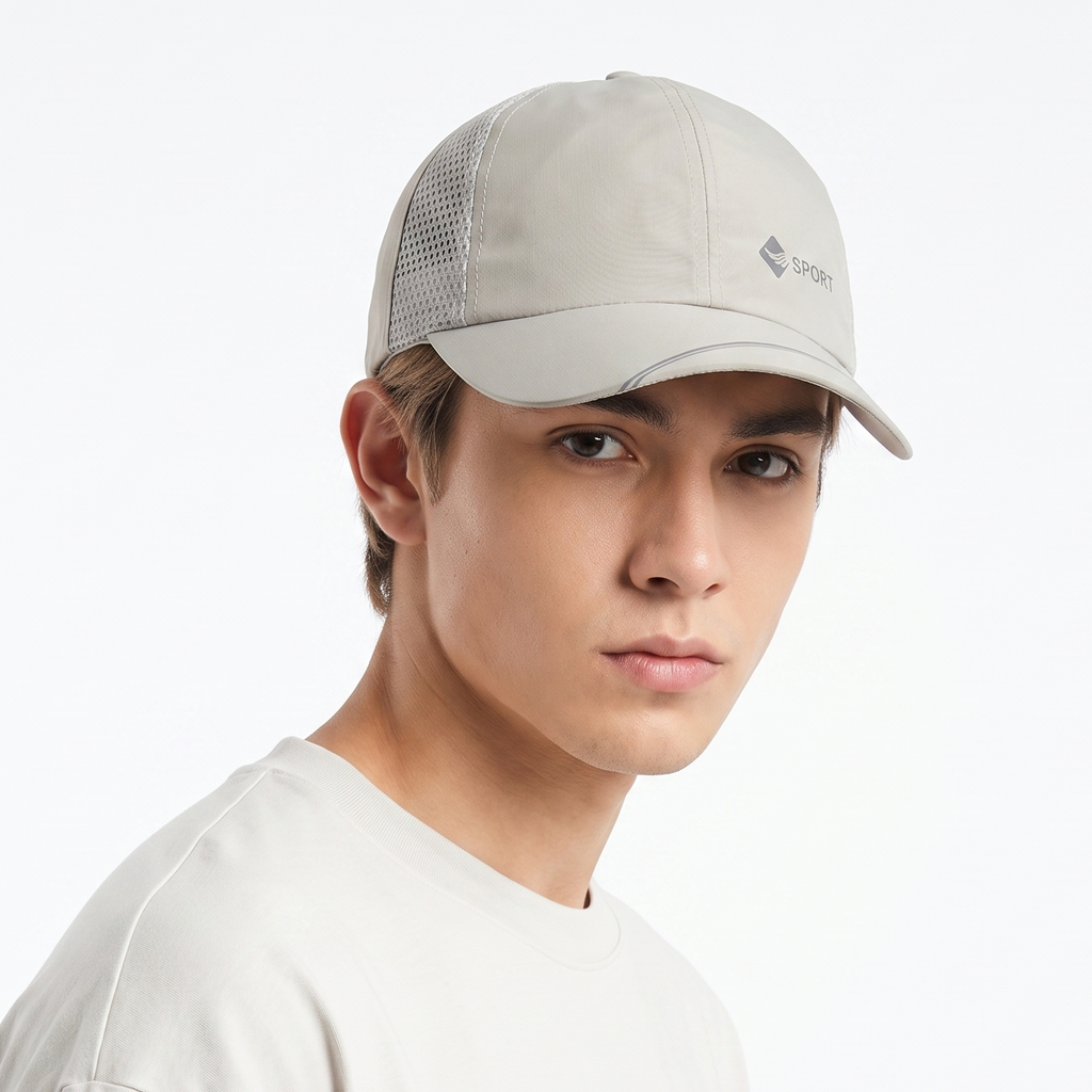 Thrifted Light Grey SPORT Reflective Visor Mesh Cap (56-58 cm)