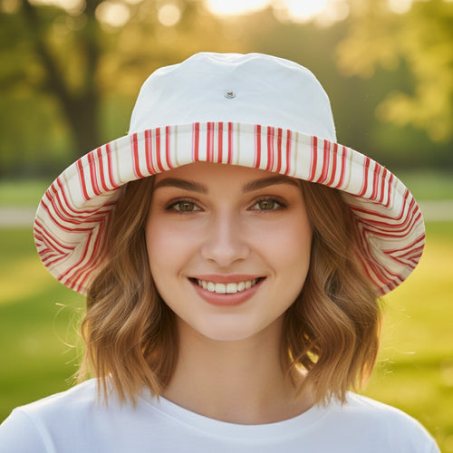 "AQUAMADE" Striped Bucket Hat - YOUTH (53-55cm)