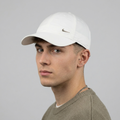 Thrifted Nike Heritage86 White Cap with Silver Metal Swoosh | 10796