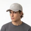 Thrifted Adidas Classic Trefoil Light Grey Adjustable Strapback Cap | 11036