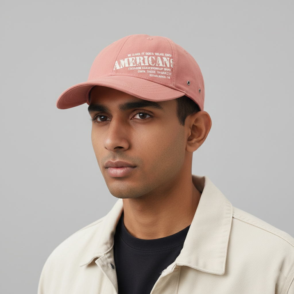 Westwood Outdoor Salmon Pink Cotton Blend Cap - Distressed Graphic Print