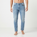Customellow Blue Regular Fit Embroidered Denim Jeans Wais: 34/ J1112