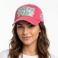 Thrifted Superdry Pink Sequin Patch Distressed Dad Hat