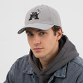 Thrifted Cool Comfort Grey Bull Embroidered Baseball Cap | 10786
