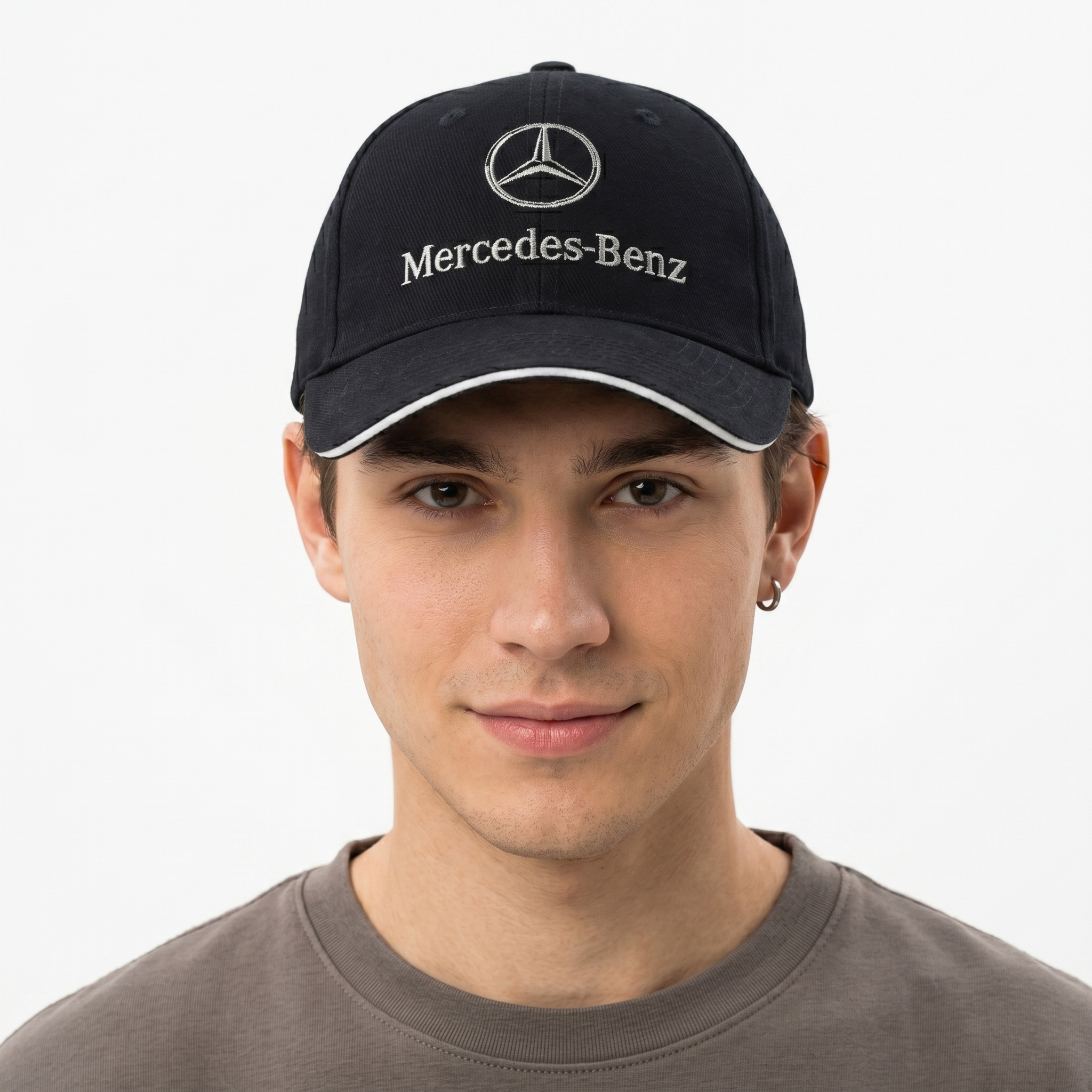 Mercedes-Benz Logo Casual Baseball Cap | Thrifted Black Car Hat 56-58cm