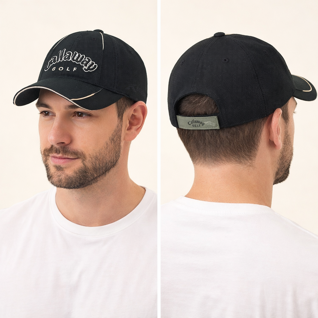 Callaway Golf X Series Thrifted Performance Cap – Black Micro-Mesh Sports Hat