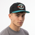 Vintage Miami Dolphins Annco NFL Snapback Hat | Black Teal Green Bottom Cap