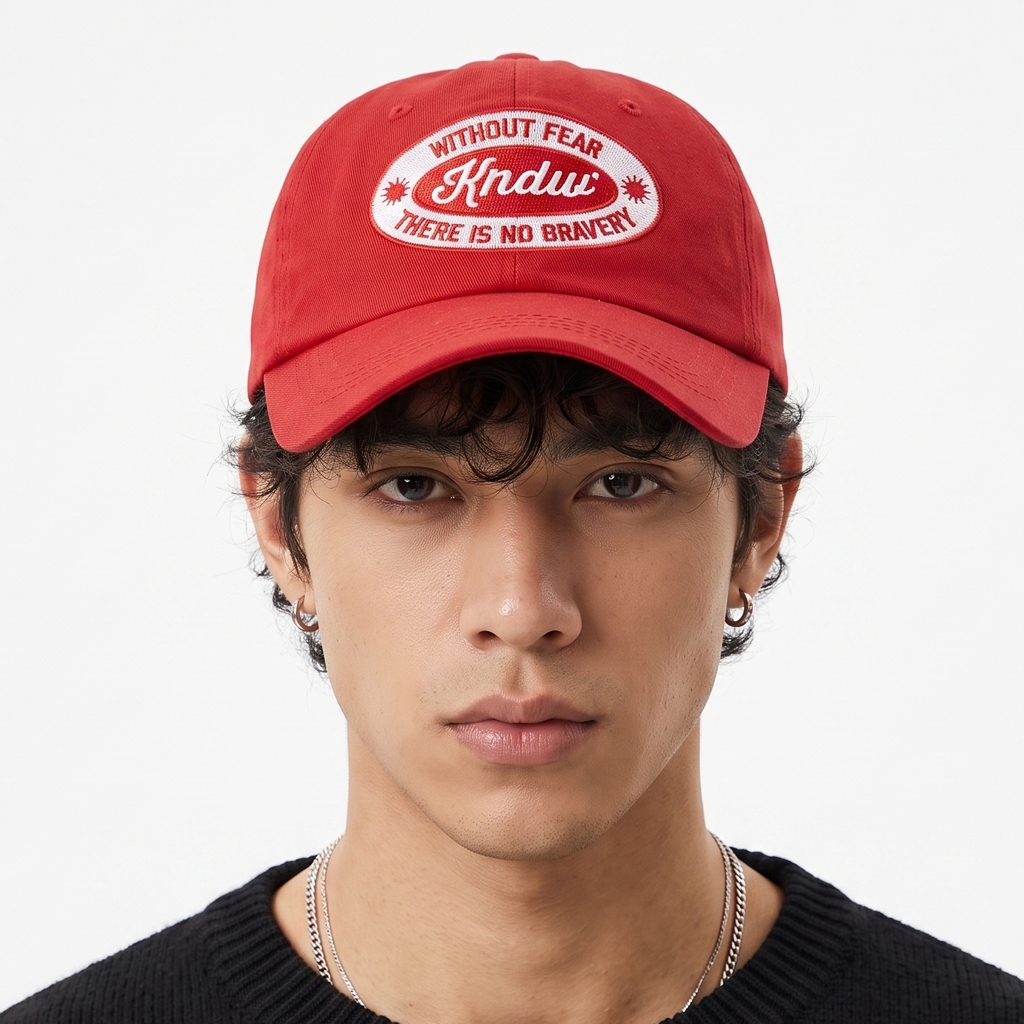 Vintage KND Red Motivational Statement Hat - Retro Streetwear Dad Thrifted Cap