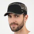 Vintage Shako Camo Army Cadet Cap - Black & Woodland Patrol Hat