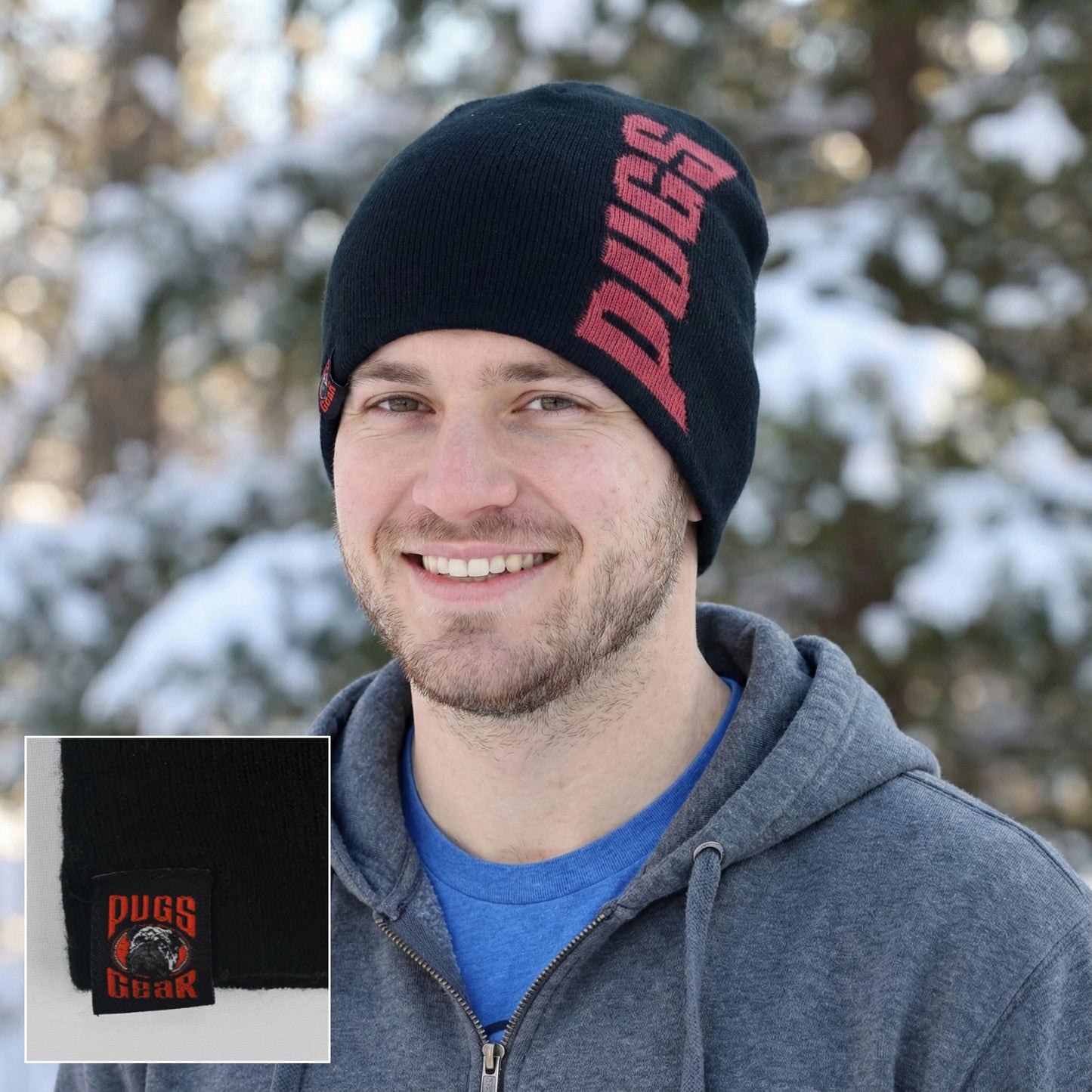 Pugs Gear Performance Winter Thrifted Beanie - Classic Black Adult Knit Hat