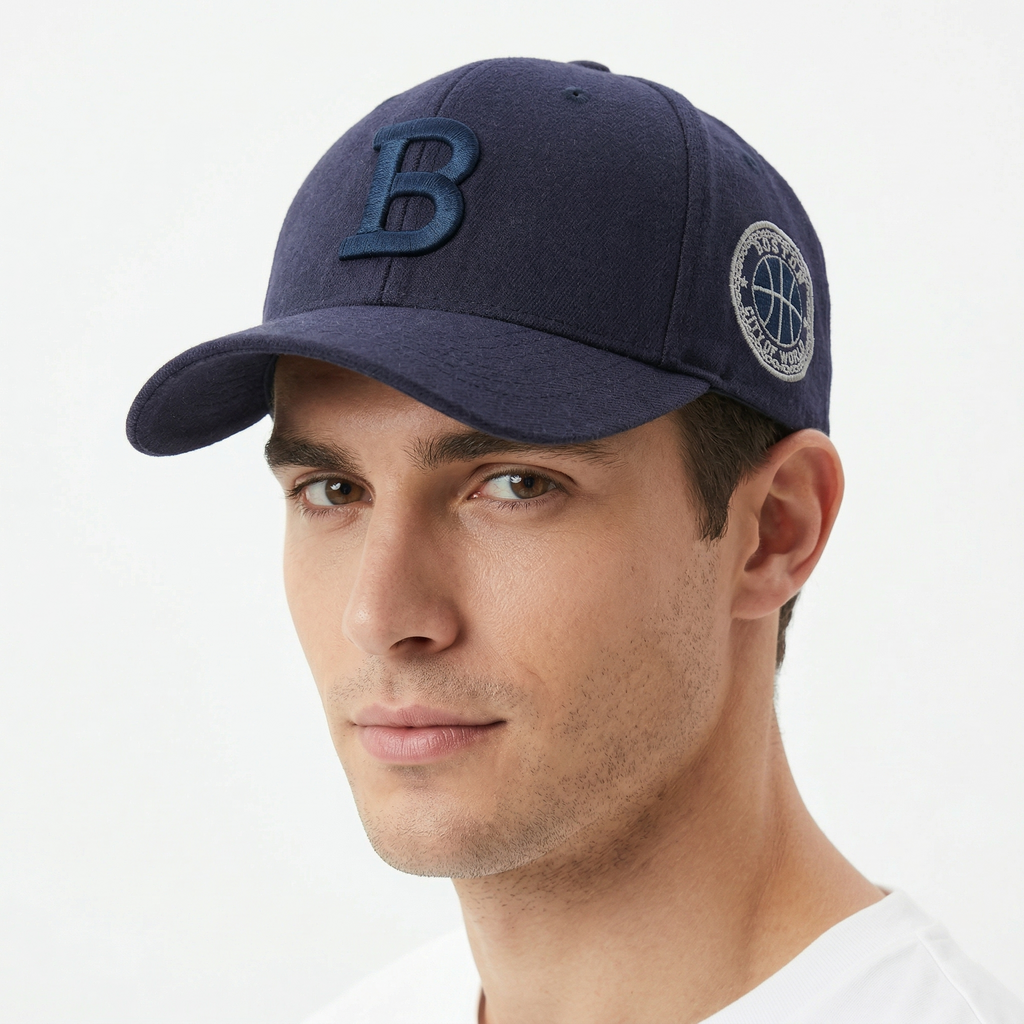 Boston "City of World" Navy Thrifted Basketball Cap - Small/Medium 56-57cm