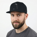Paragliding Graphic Black Snapback Cap - Beechfield Vintage
