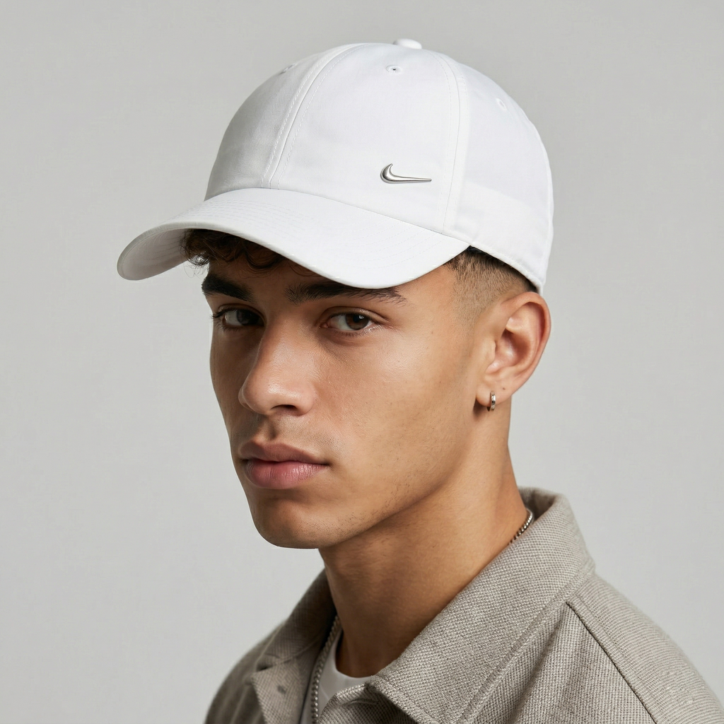 Nike Heritage86 Metal Swoosh Thrifted Cap - White Adjustable Dad Hat