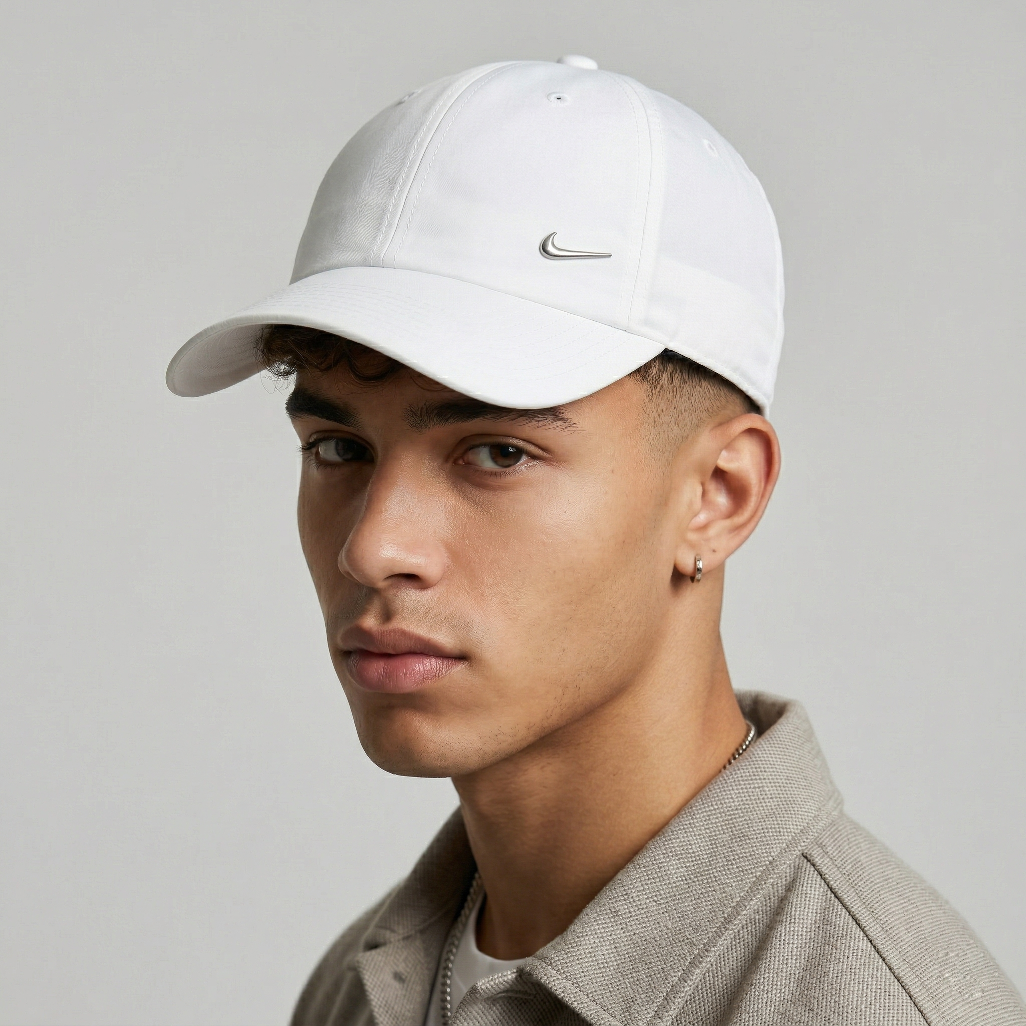 Nike Heritage86 Metal Swoosh Thrifted Cap - White Adjustable Dad Hat
