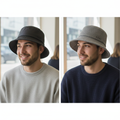 DAKS London Reversible Bucket Thrifted Hat - Signature House Check & Beige (2-in-1)