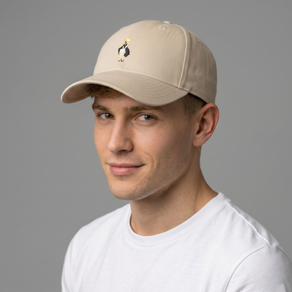 Vintage Zimzum Custom Embroidered Baseball Thrifted Cap - Beige Khaki