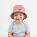Thrifted Cutie Red Striped Cotton Canvas Sun Bucket Hat - Size 51-52cm
