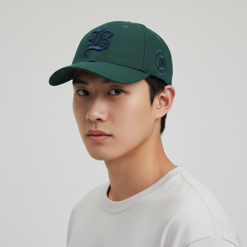 Forest Green "B" Embroidered Thrifted Hat - Wool Blend Snapback