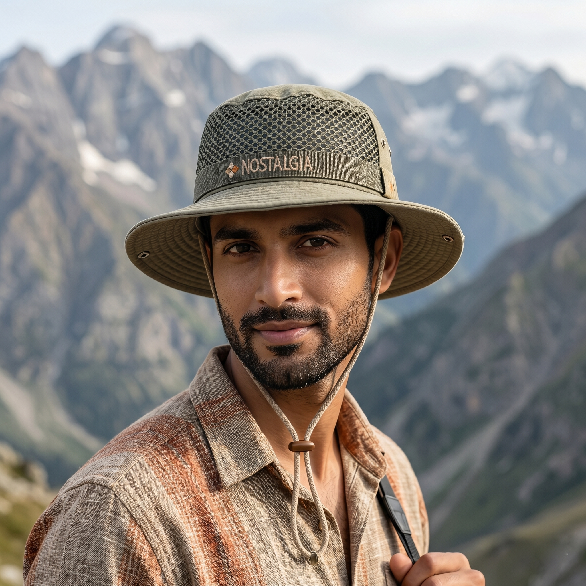 Nostalgia Sport Outdoor Life Safari Thrifted Hat - Olive Drab Fisherman Cap