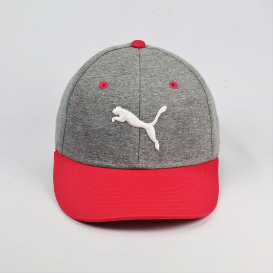 PUMA Performance Fitted Thrifted Hat – Grey Jersey with Pink Visor – Size S/M