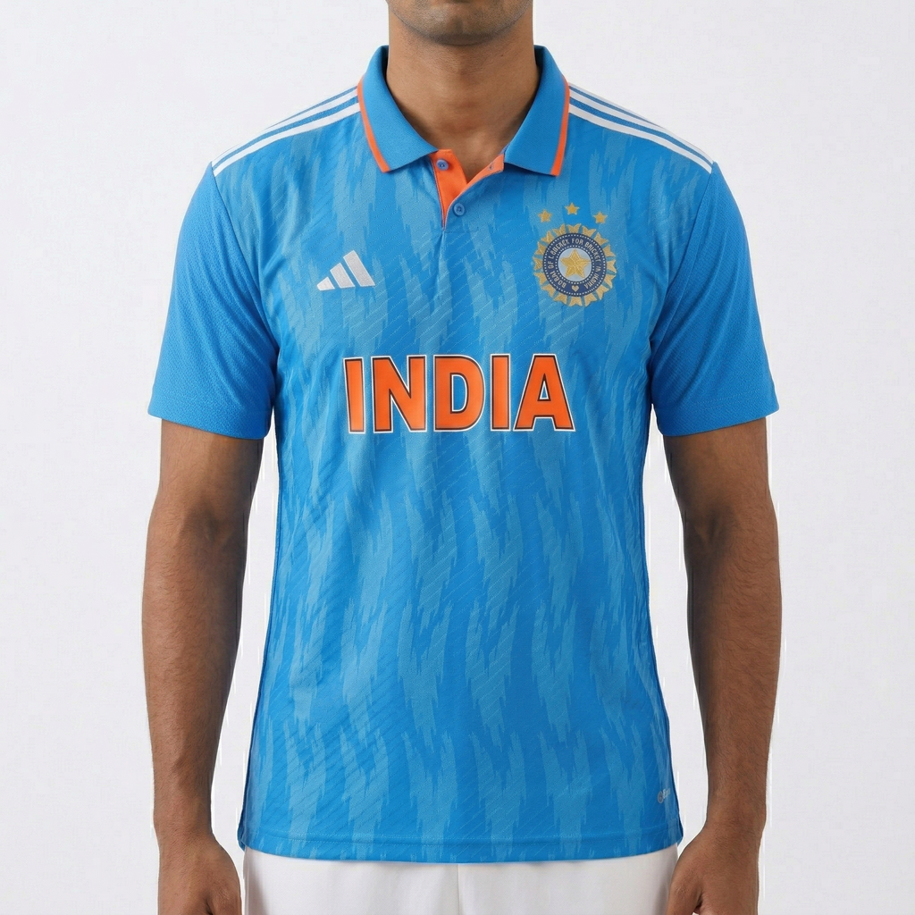 Official Adidas India Cricket Pre-owned Jersey - Men's Fan Edition (Large)