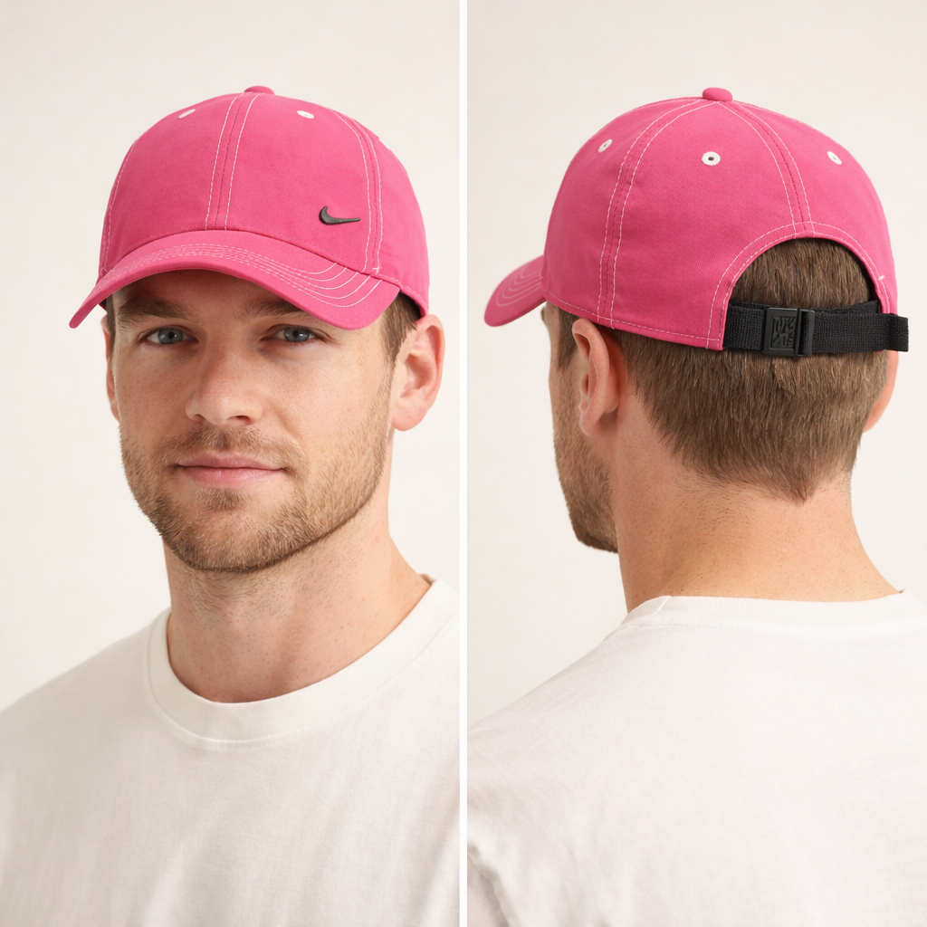 Vintage Nike Pink Baseball Thrifted Cap - Heritage86 Adjustable Strapback