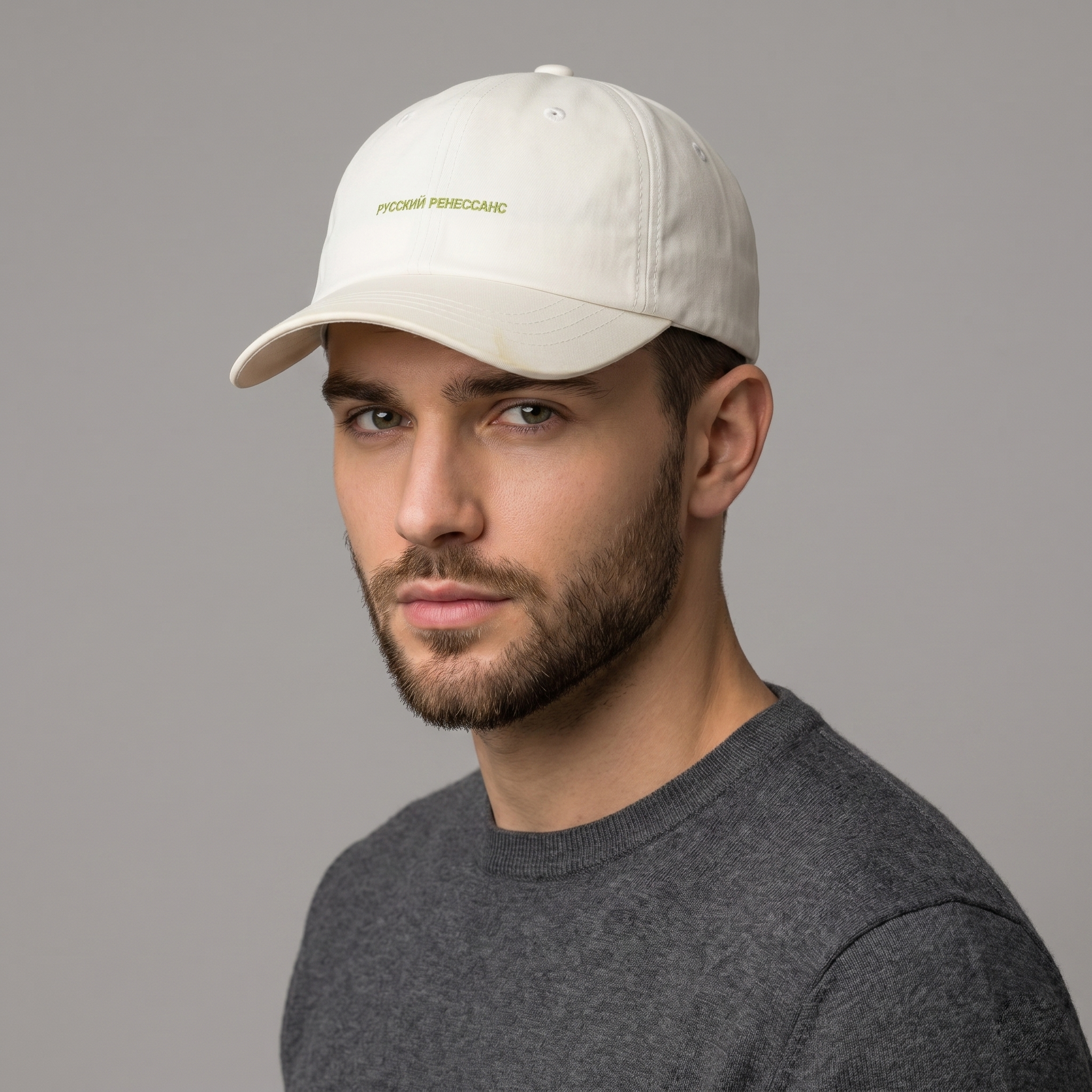 Millitage Korean Streetwear "Russian Renaissance" Cap - Cream - 56-58cm