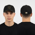 Thrifted MLB New York Yankees Black Fitted Cap - Size M-XL (60-62 cm)