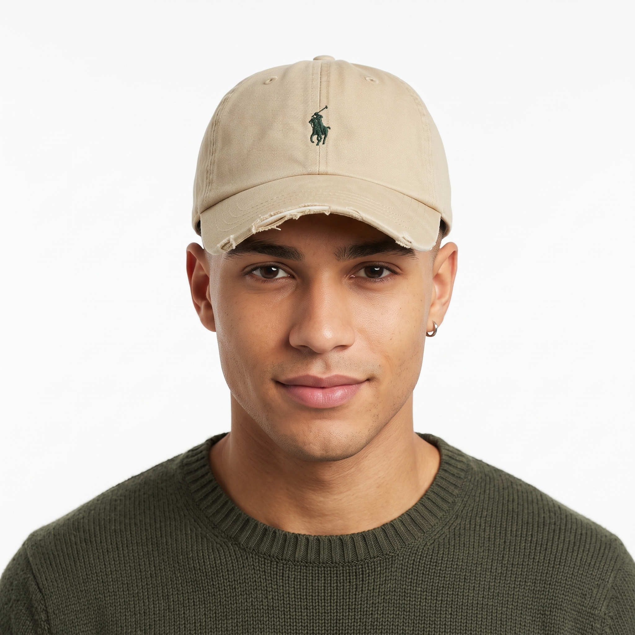 Classic Ralph Lauren Polo Baseball Cap - Khaki & Green Two-Tone Sport Hat