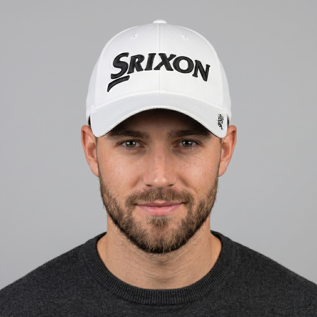 Thrifted Srixon Spinskin White Performance Golf Hat