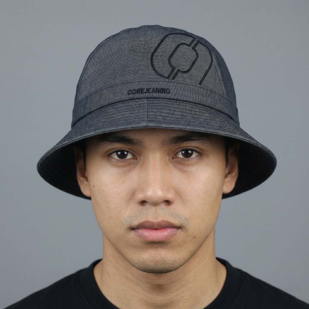 Thrifted Core Jeaning Dark Grey Denim Bucket Hat