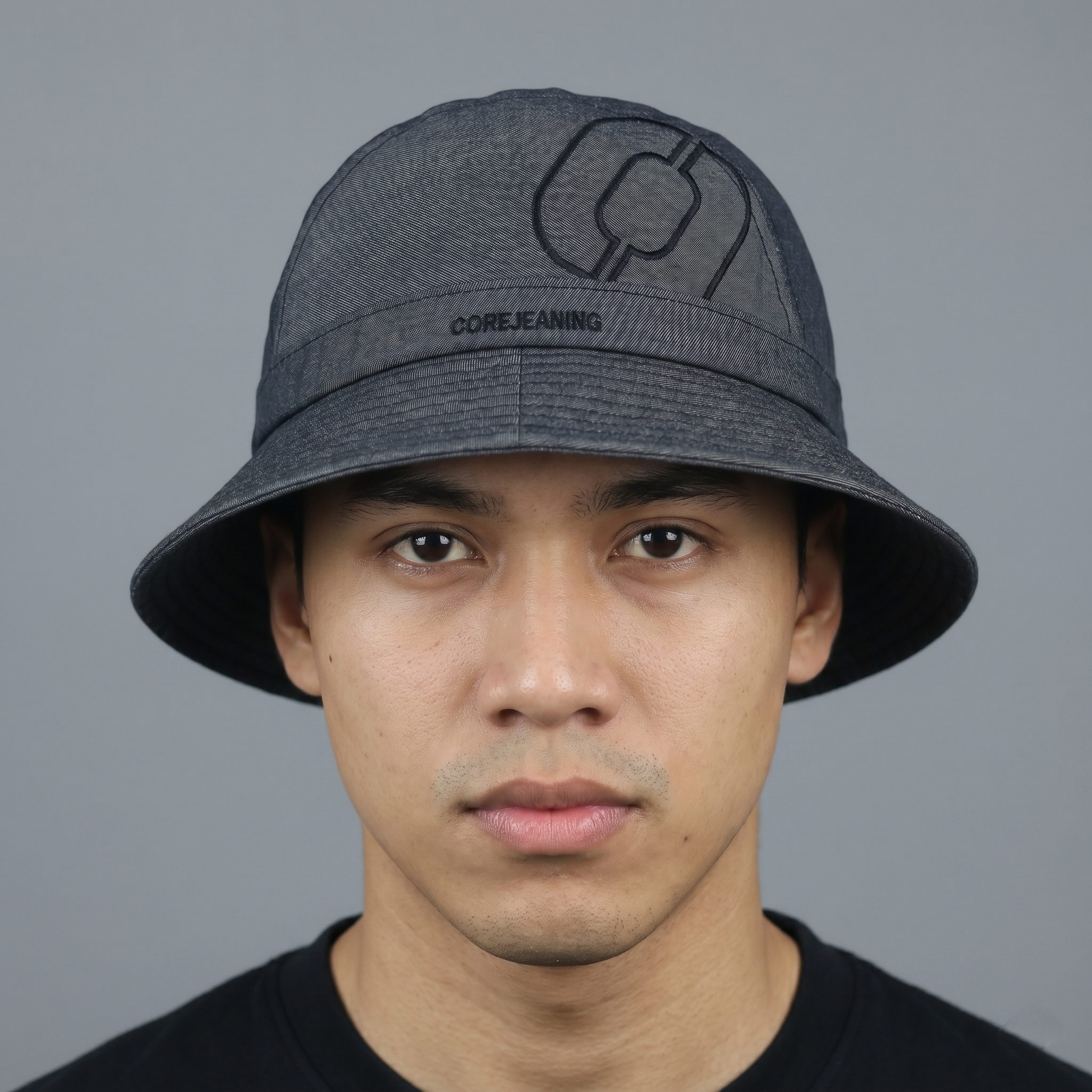 Thrifted Core Jeaning Dark Grey Denim Bucket Hat